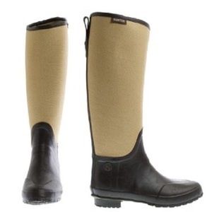 Hunter Lady N Tall Rain Boots Size 6 Beige Brown